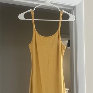 Yellow Ribbed Dress